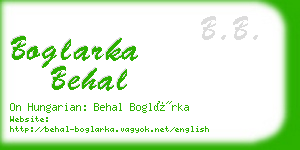 boglarka behal business card